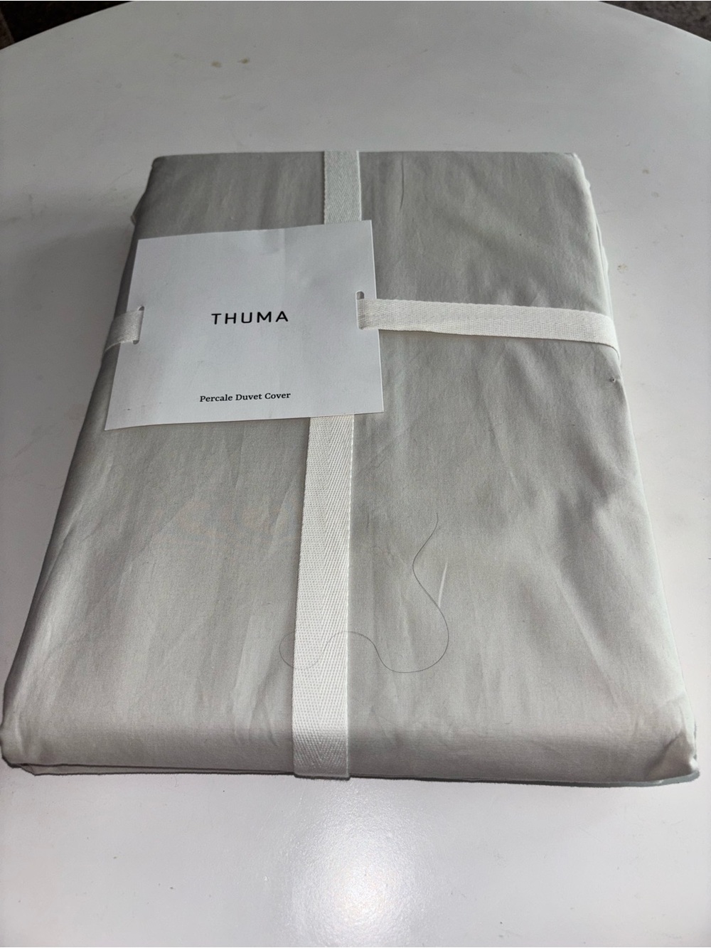 THUMA Percale Duvet Cover in Light Gray king/cal king size NWT cotton
